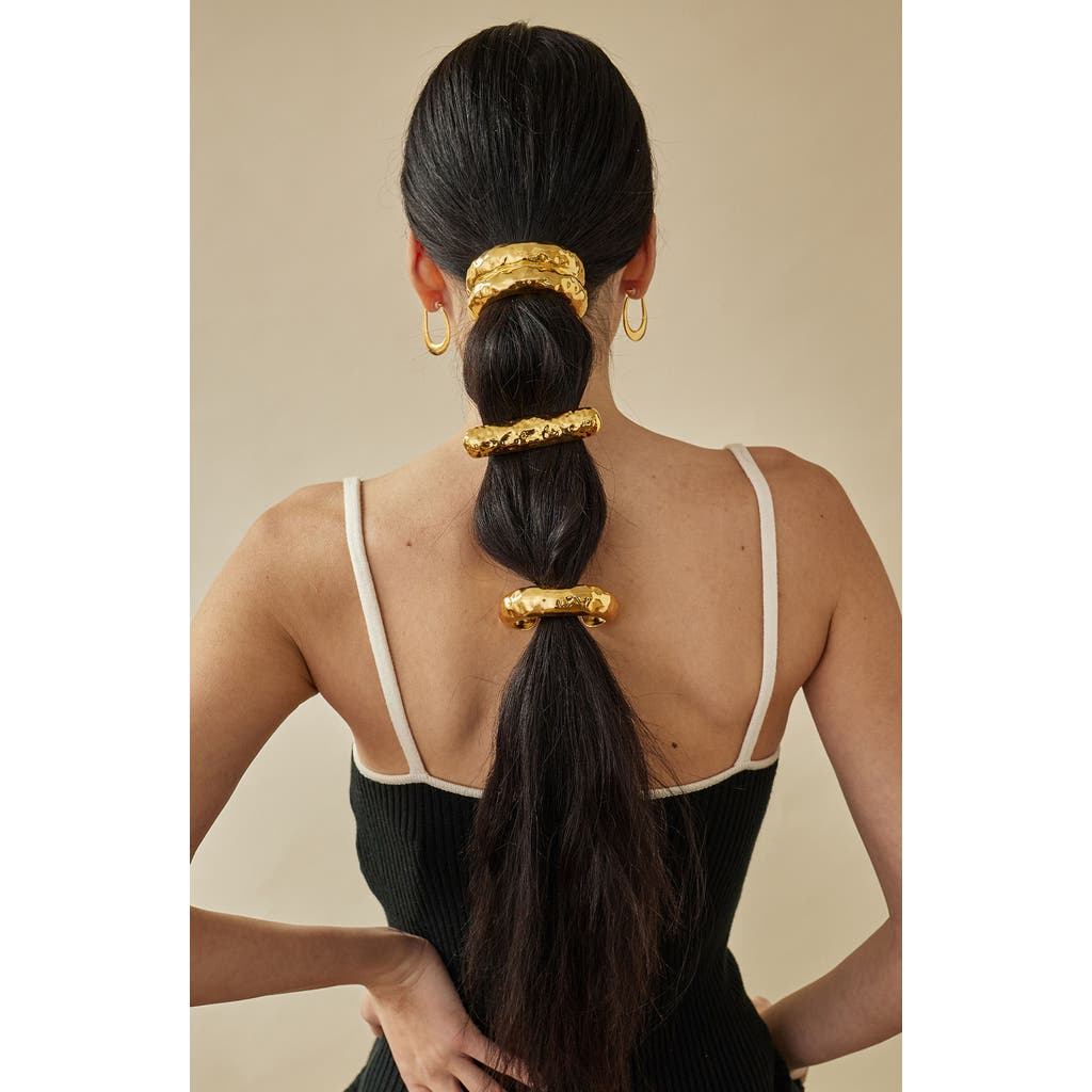 Lelet Ny Hammered Metal Ponytail Cuff In Gold