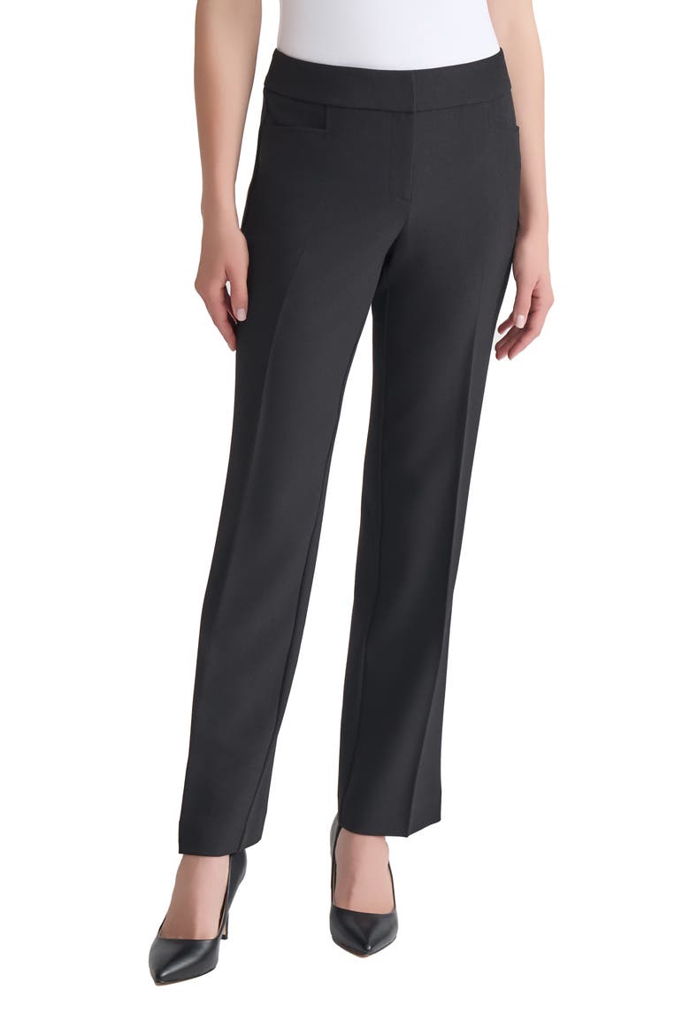 Stretch Straight Leg Pants, Main, color, BLACK