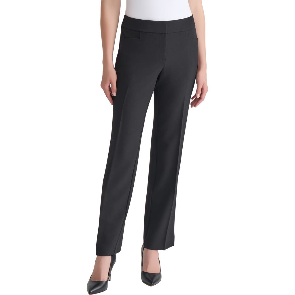 Kasper Stretch Straight Leg Pants In Black