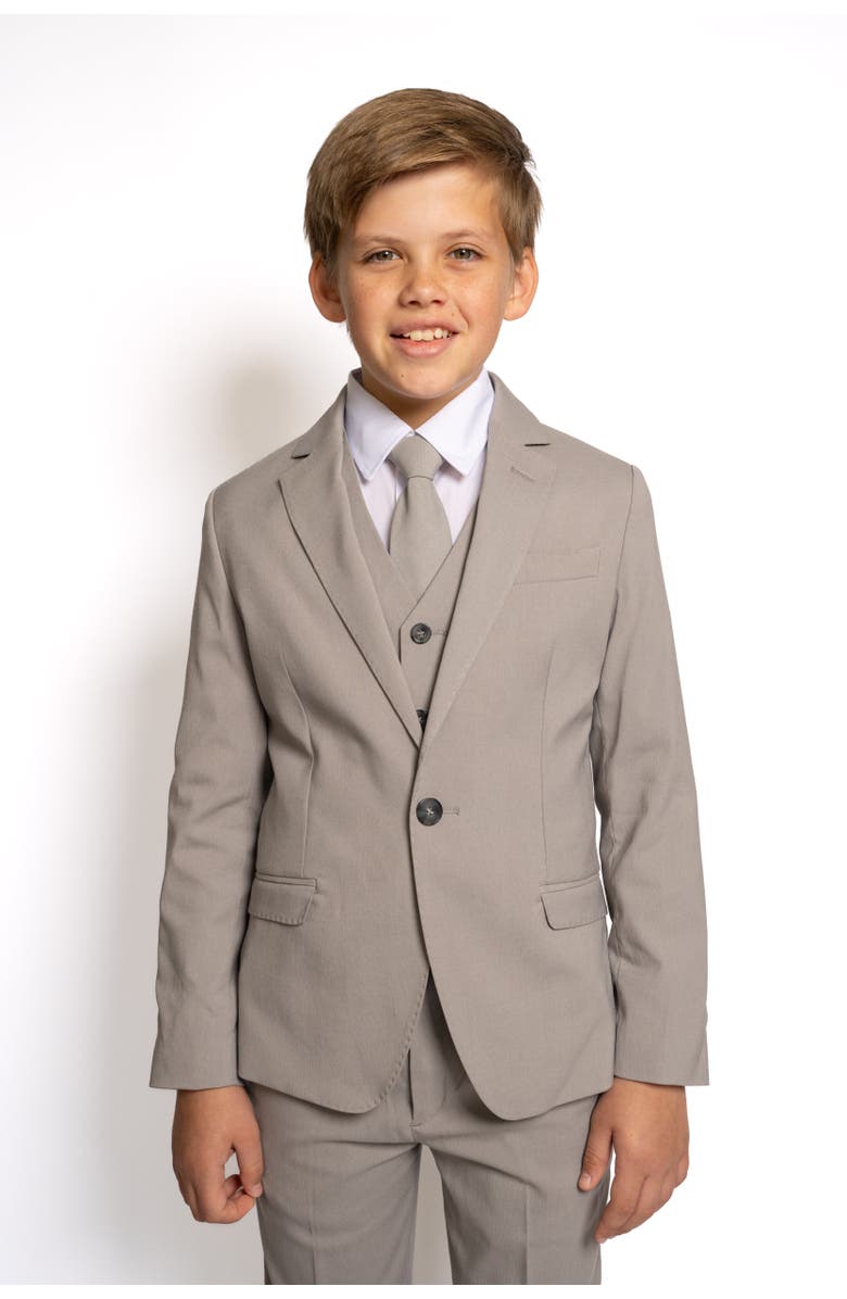 Peanut Butter Collection Kids' Ramses 5-Piece Slim Fit Suit, Alternate, color, Desert Fox Grey