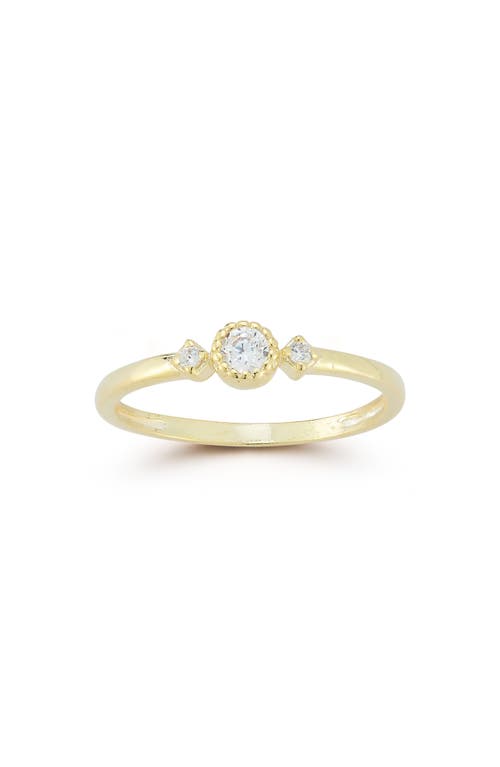 Glaze Jewelry 14k Gold Plated Silver 3-stone Ring In Gold