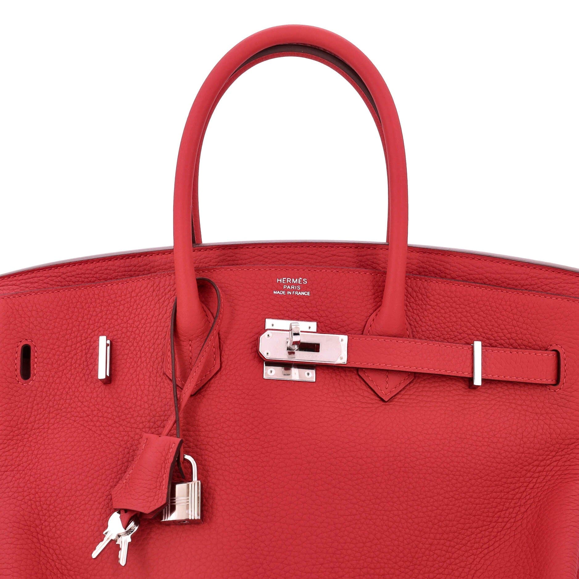 Pre-Owned Hermes Birkin Handbag Red Clemence with Palladium Hardware 35, Alternate, color, 