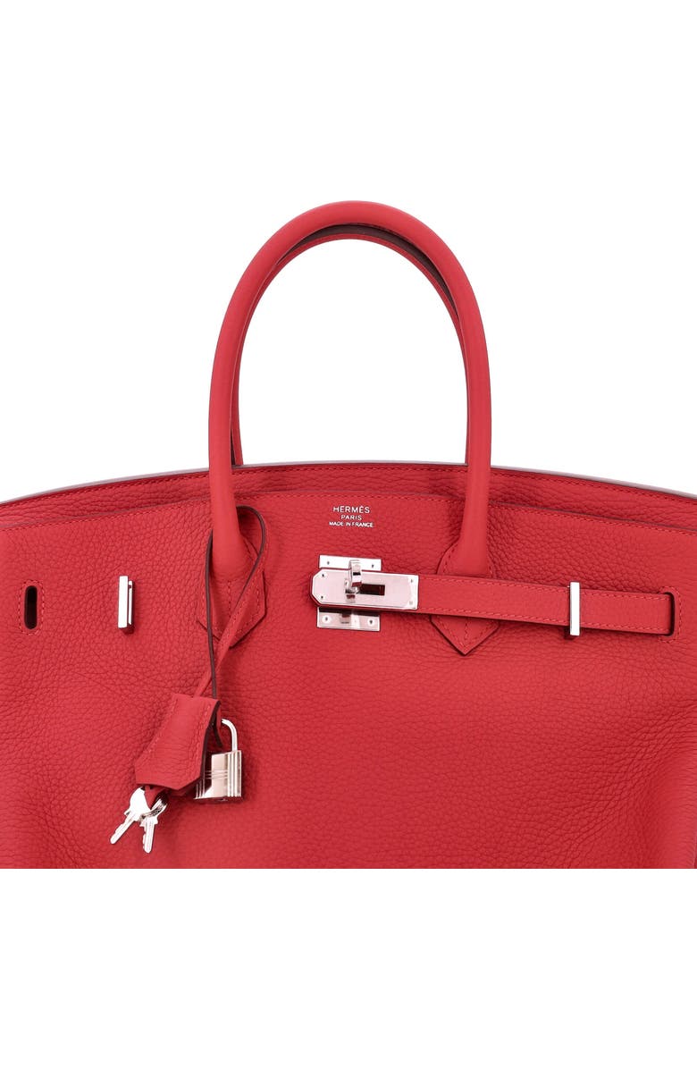 Pre-Owned Hermes Birkin Handbag Red Clemence with Palladium Hardware 35, Alternate, color, Rouge Casaque