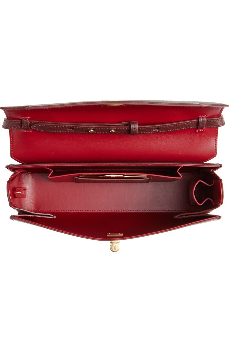 Anya Hindmarch Mortimer Crosshatch Leather Clutch, Alternate, color, Barolo