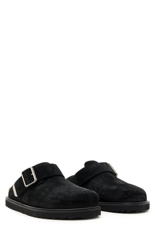 Allsaints Venus Shearling Mules In Black