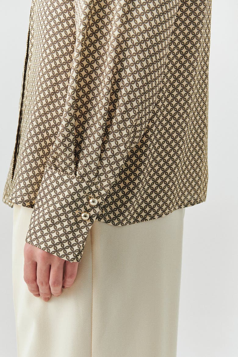 Louise Printed Shirt, Alternate, color, Beige Patterned