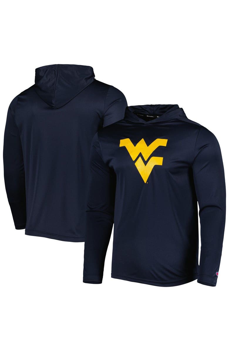 Champion Men's Champion Navy West Virginia Mountaineers Logo Long Sleeve Hoodie T-Shirt, Main, color, 
