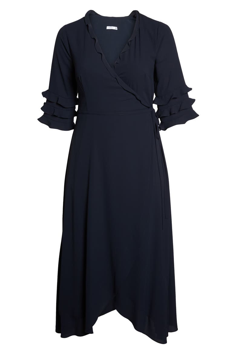 Bridgette Wrap Dress, Alternate, color, FRENCH NAVY