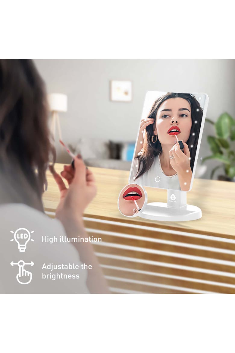 Dimmable LED Vanity Mirror &  Triple Barrel Hair Curler, Alternate, color, Multicolor