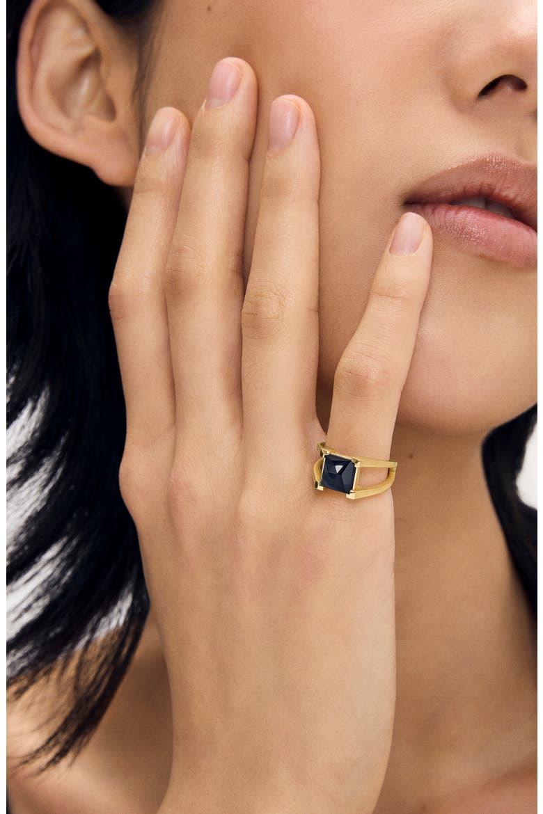 Petite Plaza Ring, Alternate, color, BLACK ONYX/ GOLD