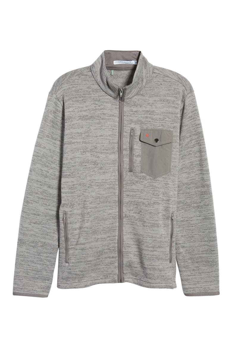 Fleece Zip Jacket, Alternate, color, GREY HEATHER