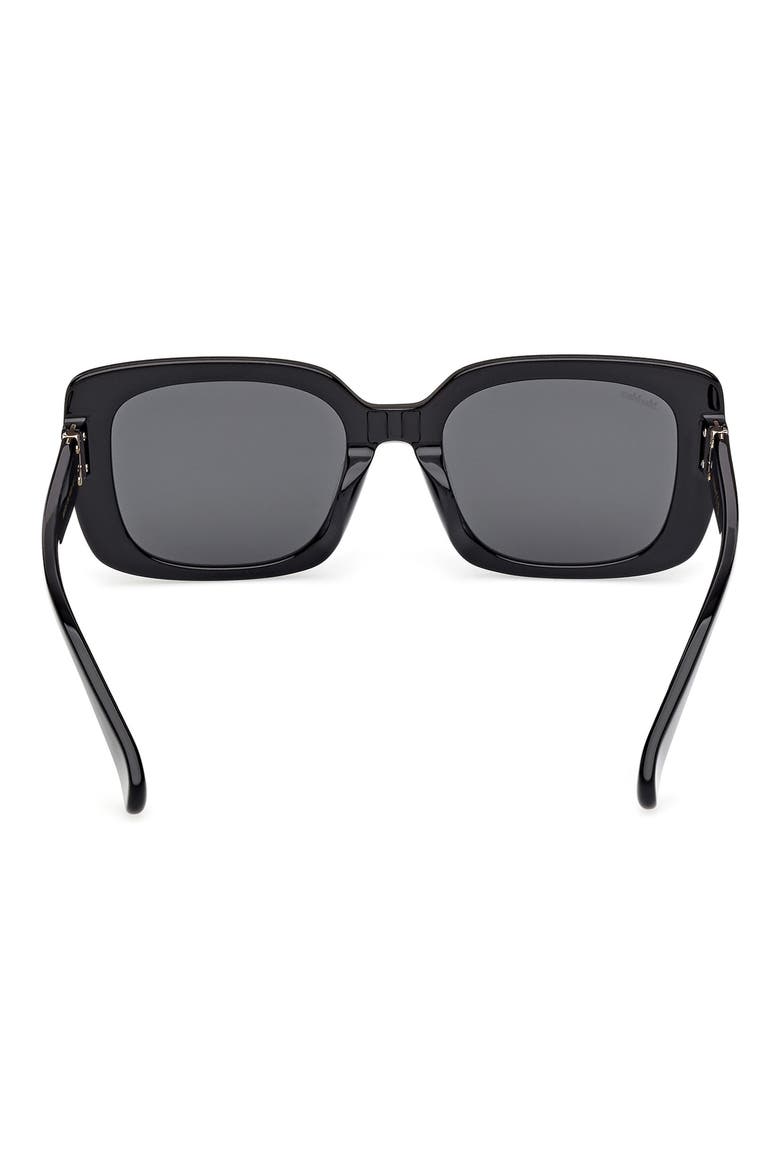 54mm Square Sunglasses, Alternate, color, SHINY BLACK / SMOKE