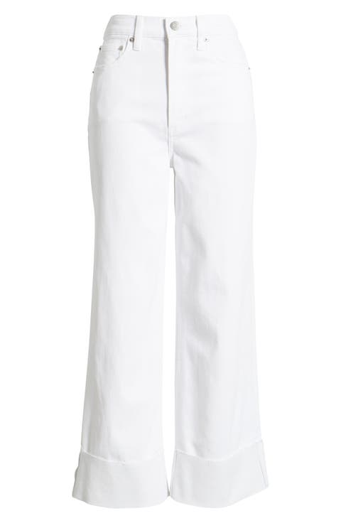Lana High Waist Crop Wide Leg Jeans (Vivid White)
