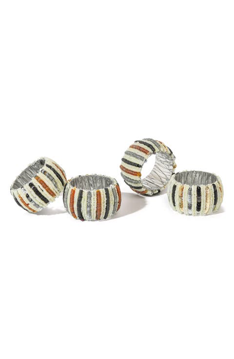 Tierra Striped Set of 4 Napkin Rings