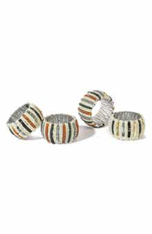 Tiramisu Tierra Striped Set of 4 Napkin Rings