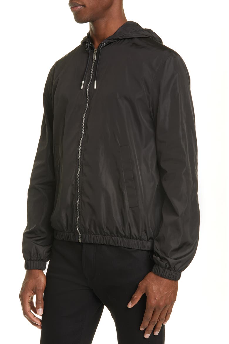 Print Windbreaker Jacket, Alternate, color, BLACK