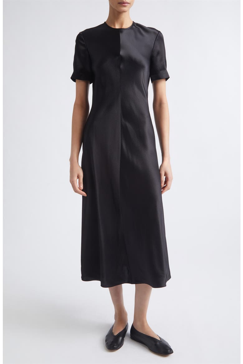 Akriti Short Sleeve Bias Dress, Main, color, BLACK