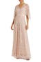 V Neck Flutter Sleeve Embellished Mesh Gown