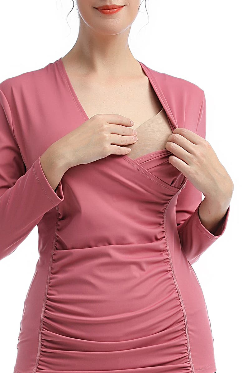 Kimi and Kai Essential Active Maternity/Nursing Top, Alternate, color, Rose