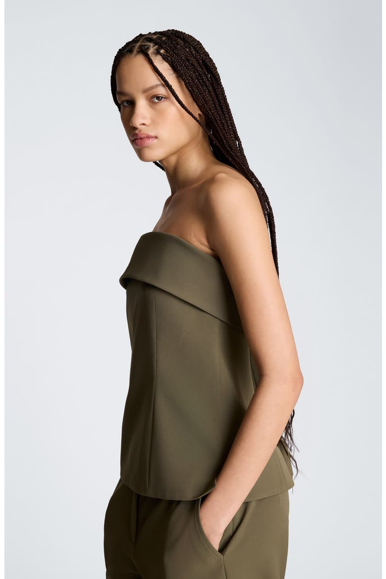Strapless Bustier Top, Alternate, color, TURTLE GREEN