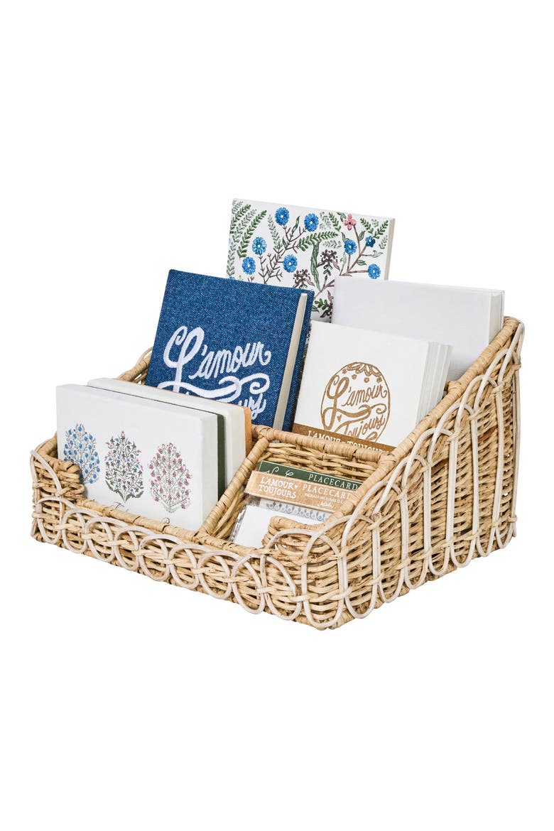 Provence Rattan Stationary Caddy, Alternate, color, WHITEWASH