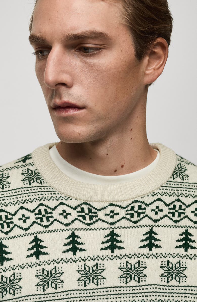 MANGO Holiday Jacquard Crewneck Sweater, Alternate, color, 