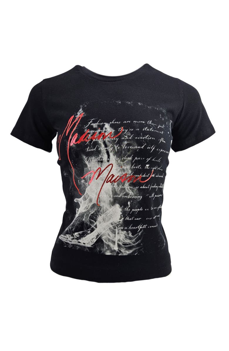 Madison Maison Croc Shoe T-Shirt, Main, color, Black