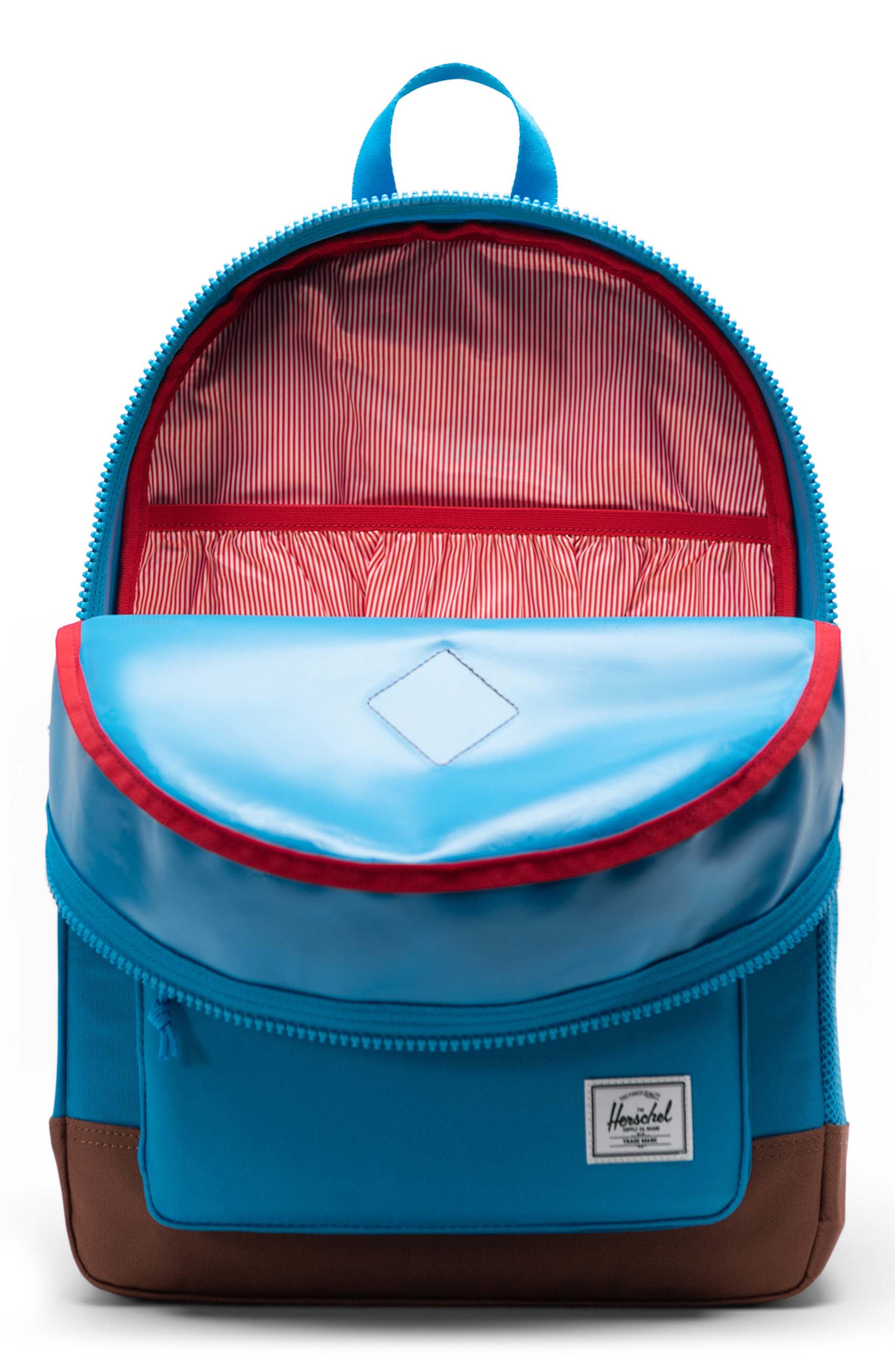 Herschel Supply Co. Kids' Heritage Youth Backpack, Alternate, color, Hawaiian Surf/ Saddle Brown