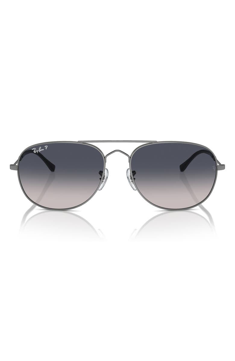 Ray-Ban Bain Bridge 57mm Gradient Polarized Aviator Sunglasses, Main, color,