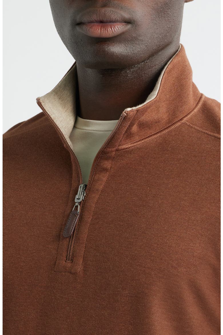 Icon Reversible Quarter Zip, Alternate, color, RUST/ OATMEAL