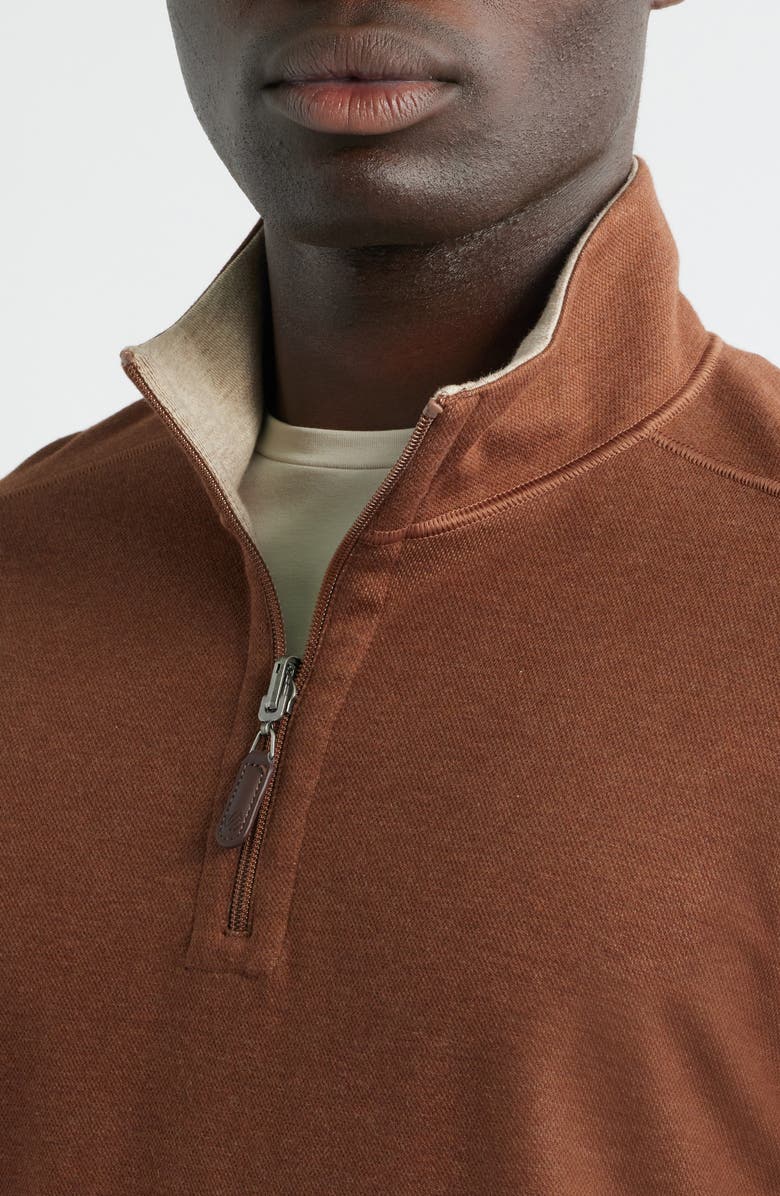 Johnston & Murphy Icon Reversible Quarter Zip, Alternate, color, Rust/ Oatmeal