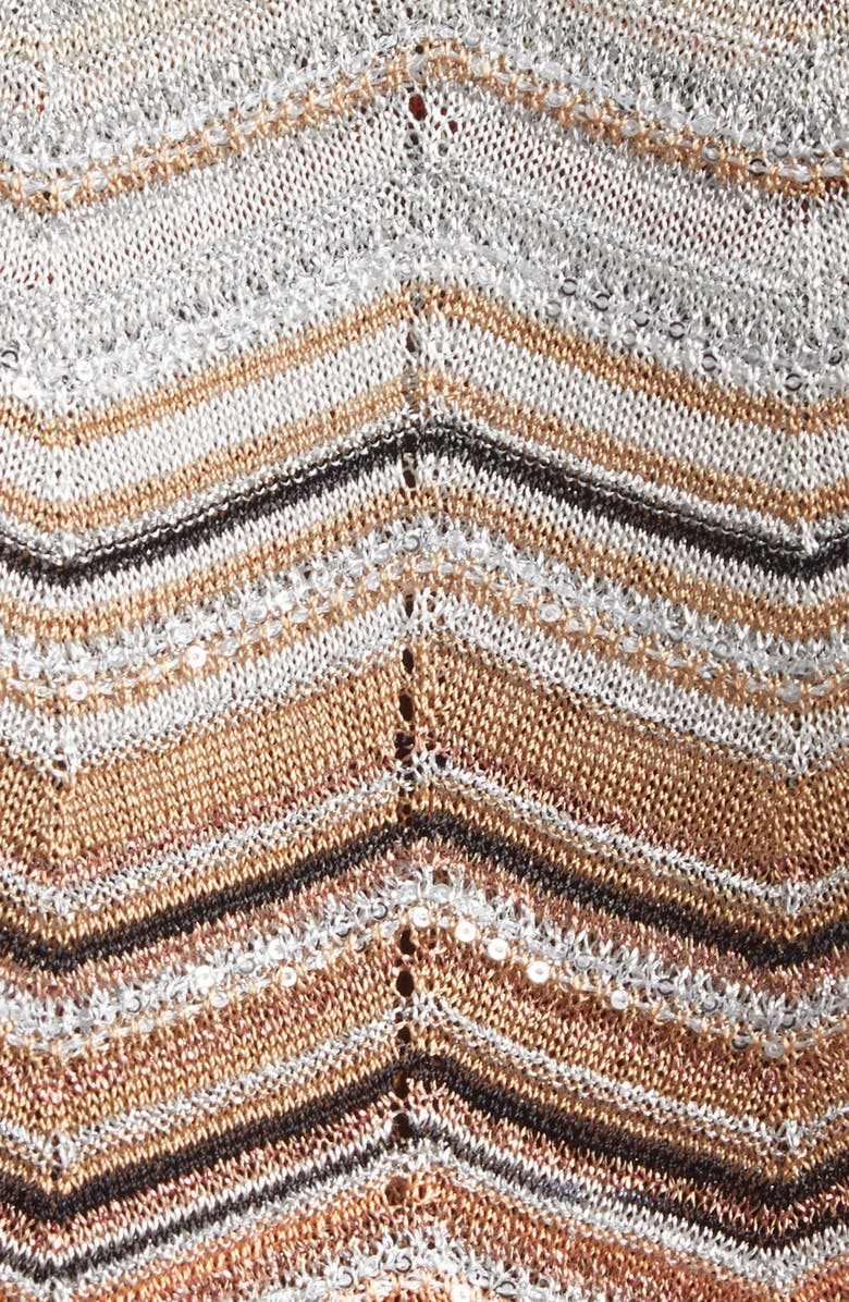 Missoni Zigzag Lamé Cardigan, Alternate, color, Red And Beige Tones