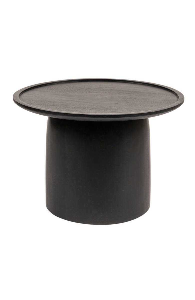Olive Grove Round Accent Table with Tapered Drum Base, Main, color, Black