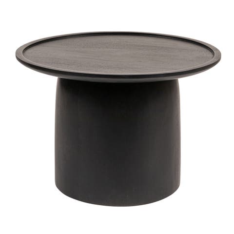 Round Accent Table with Tapered Drum Base