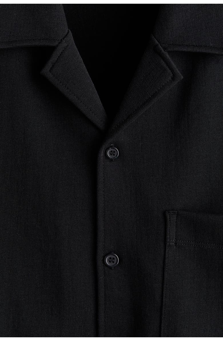 H&M Relaxed Fit Resort Shirt, Alternate, color, Black