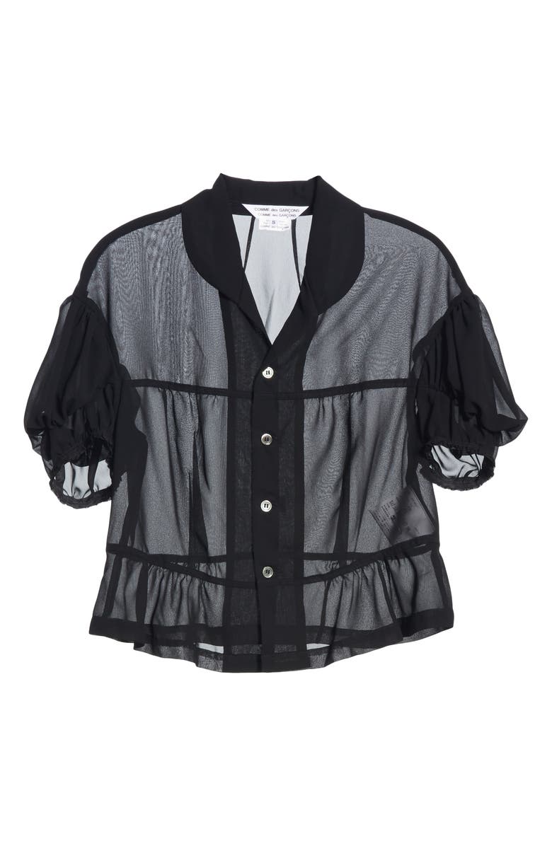 Comme des Garçons Sheer Georgette Blouse, Alternate, color,
