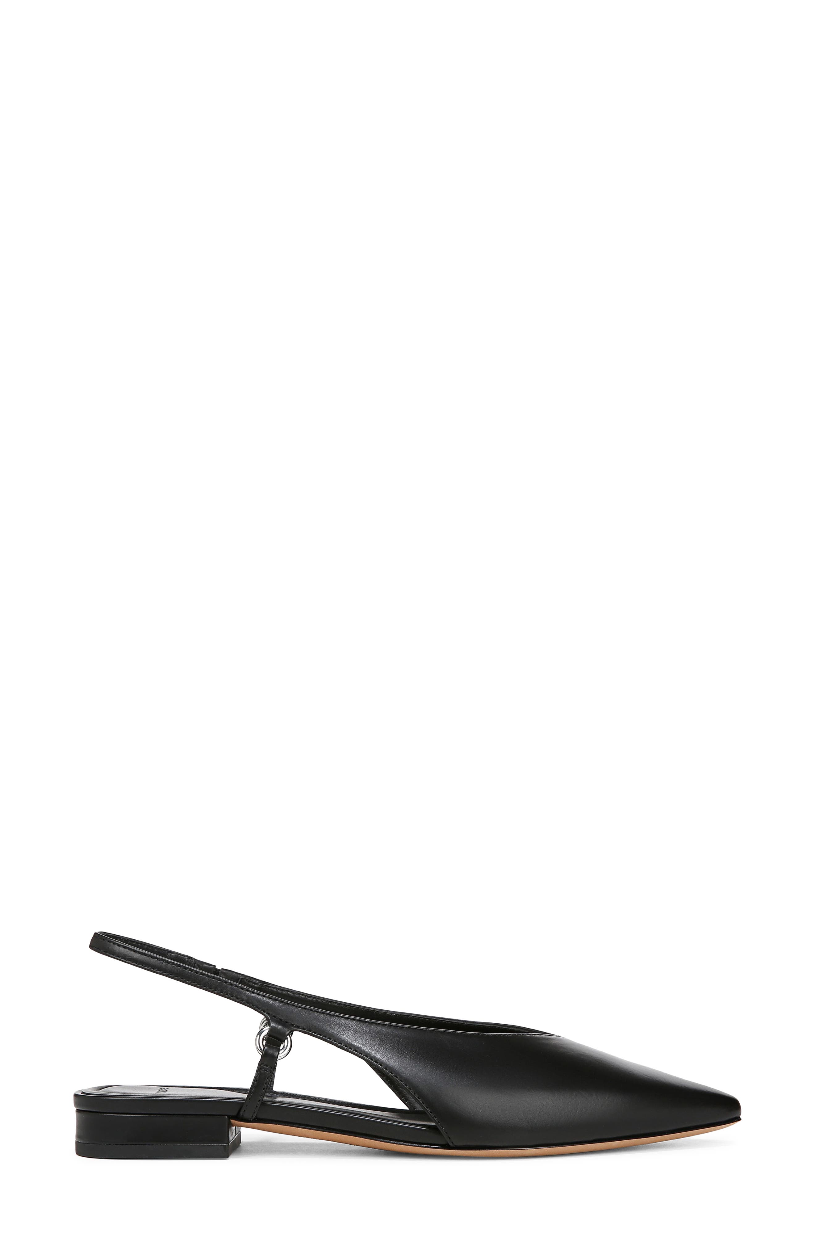 Vince Ines Slingback Pointed Toe Flat, Alternate, color, Black