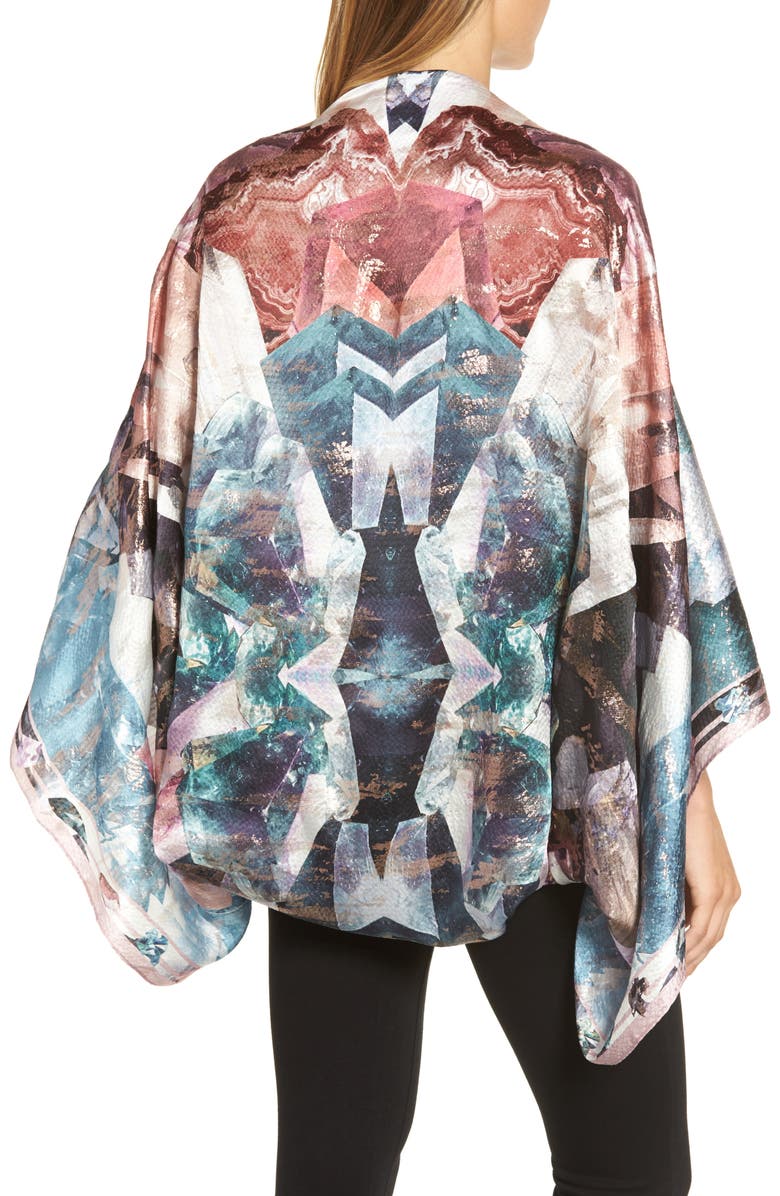 Ted Baker London Mirrored Minerals Silk Cape Scarf, Alternate, color, 