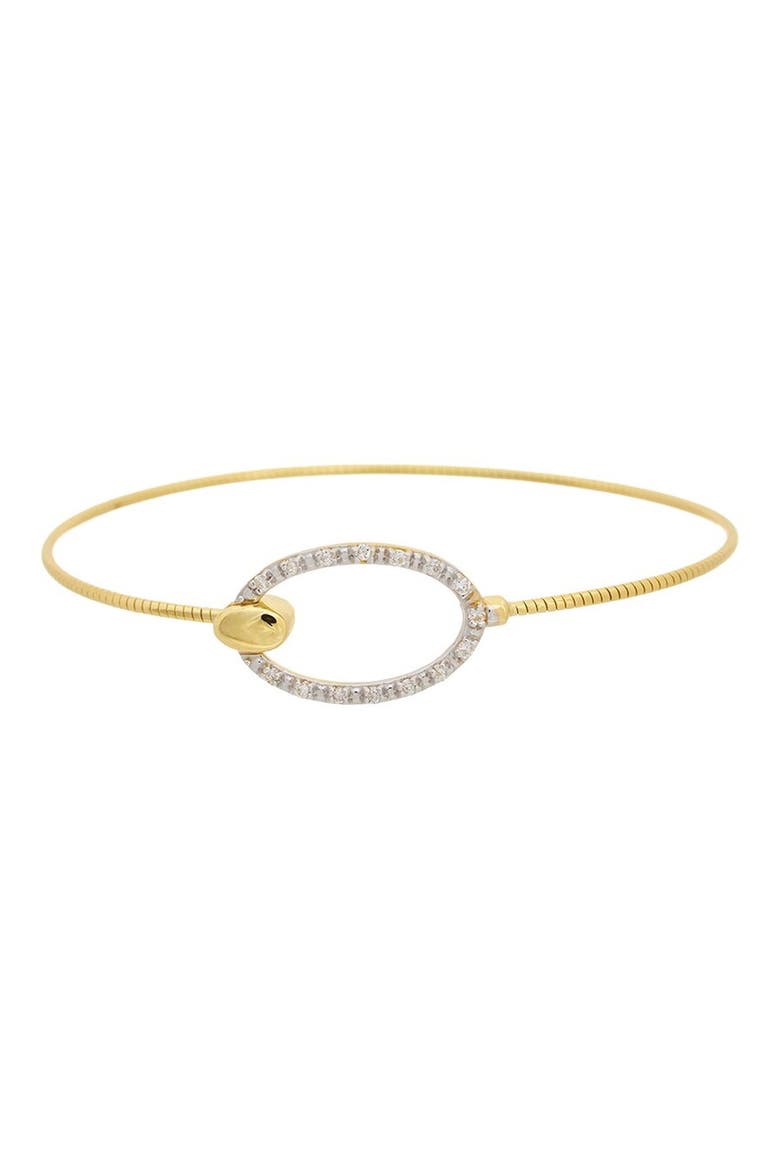 Sterling Silver Diamond Cuff Bangle, Main, color, YELLOW