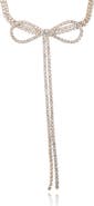 BCBG Generation Crystal Double Strand Bow Lariat Necklace