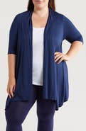 24seven Comfort Apparel Open Front Long Cardigan