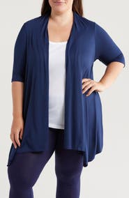 24seven Comfort Apparel Open Front Long Cardigan
