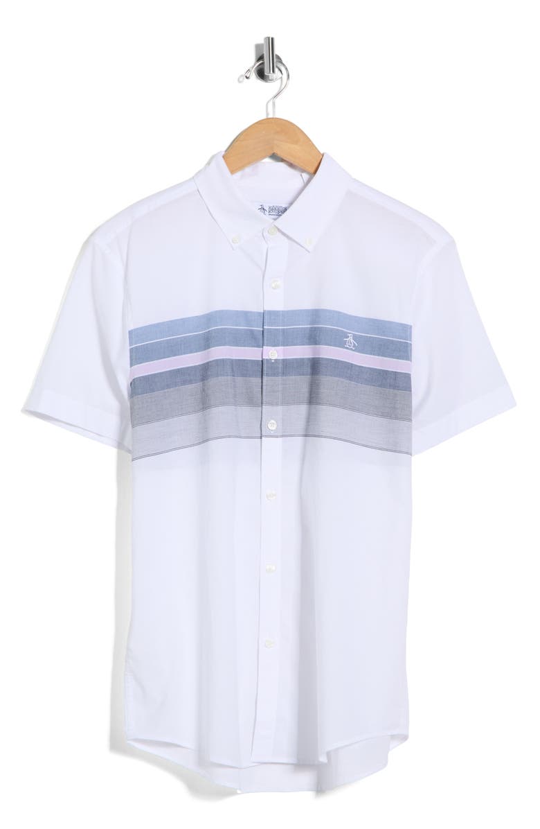 Original Penguin Lawn Cotton Button-Down Shirt, Main, color, Bright White