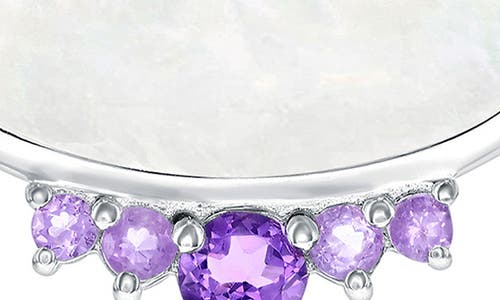 Simona Oval Mother-of-pearl & Semiprecious Stone Pendant Necklace In Silver