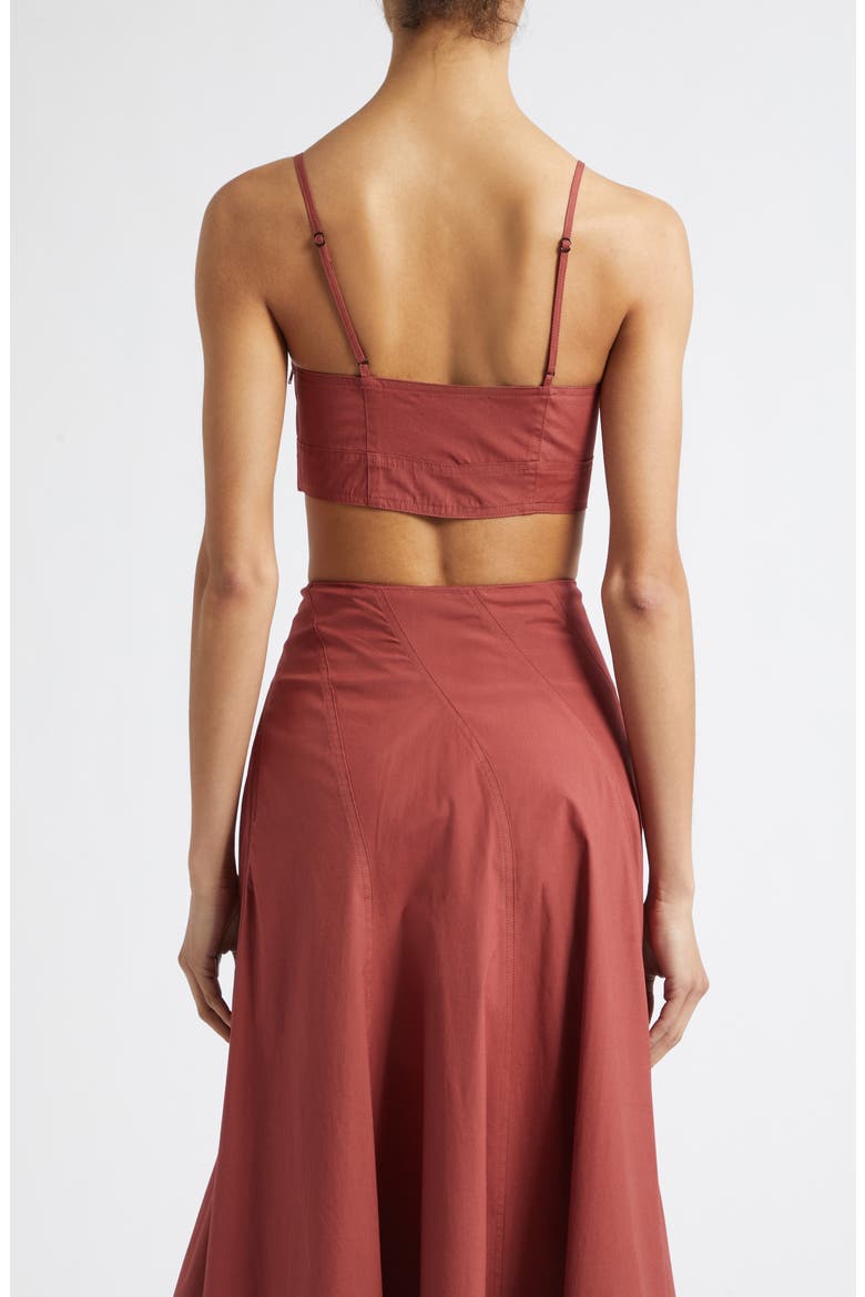 Joan Stretch Cotton Bra Top, Alternate, color, APPLE BUTTER