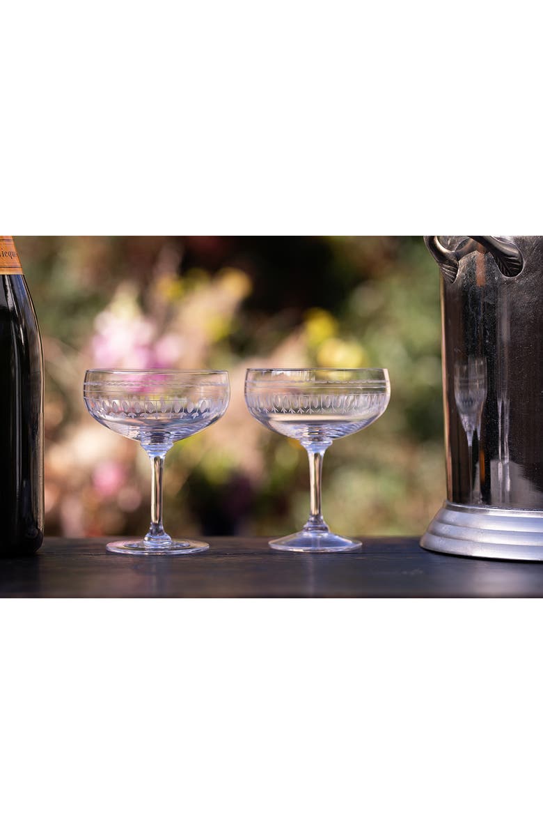 The Vintage List Set of 2 Crystal Cocktail Glasses, Alternate, color, Ovals