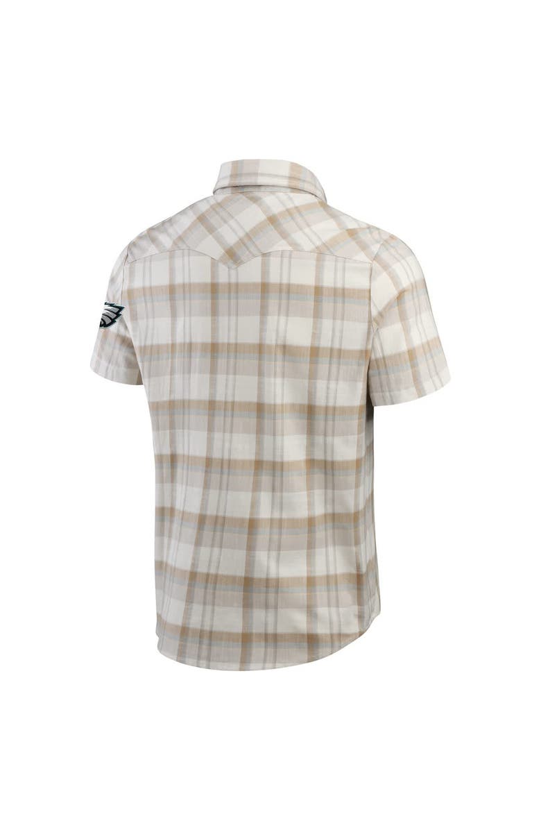 Darius Rucker Collection by Fanatics Men's Darius Rucker Collection by Fanatics Gray Philadelphia Eagles Plaid Full-Snap Shirt, Alternate, color, Cream