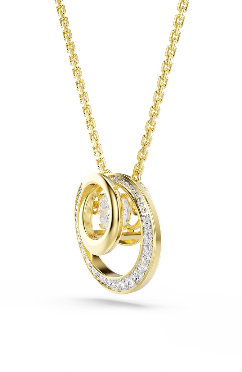 Swarovski Hyperbola Pendant Necklace, Alternate, color, White/ Gold
