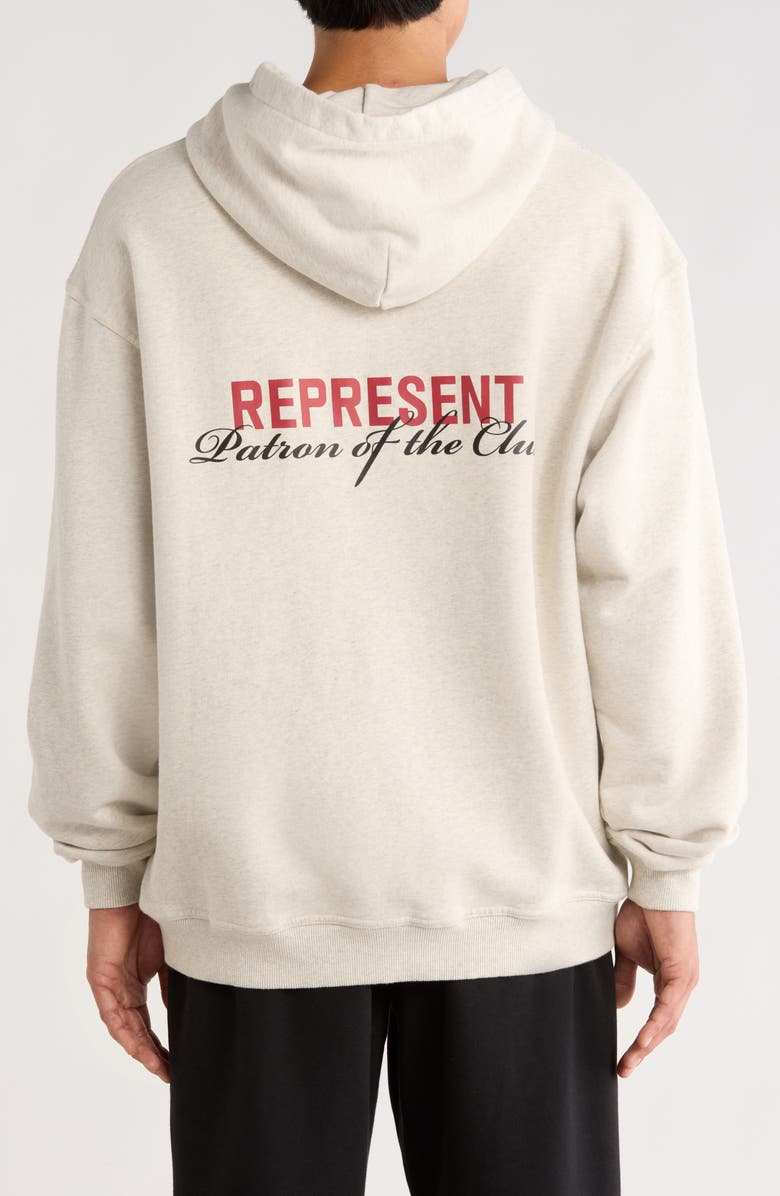 Represent Patron of the Club Graphic Hoodie, Alternate, color, Cream Marl