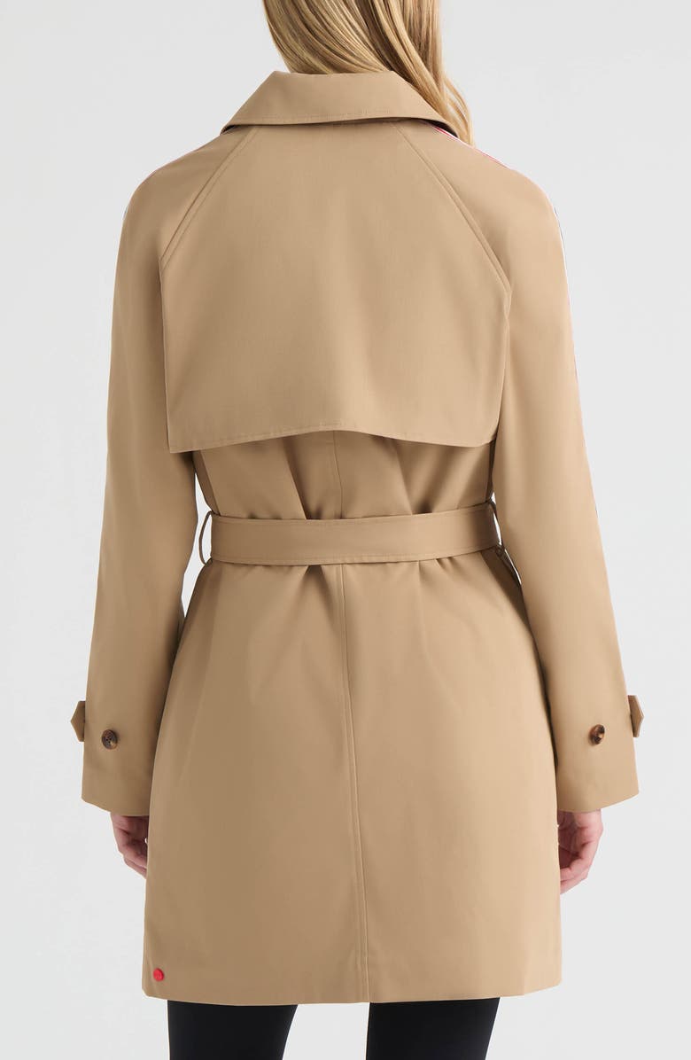 Hunter Sophia Sleeve Stripe Trench Coat, Alternate, color, British Tan